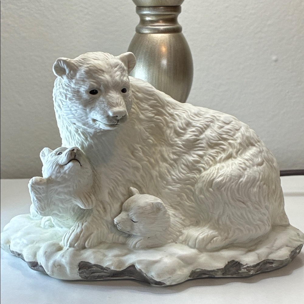 Polar Bear & Cubs Ceramic Family Figurine
